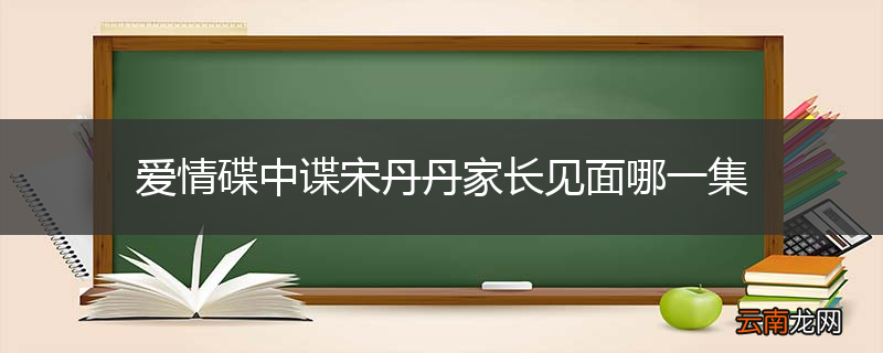 爱情碟中谍宋丹丹家长见面哪一集