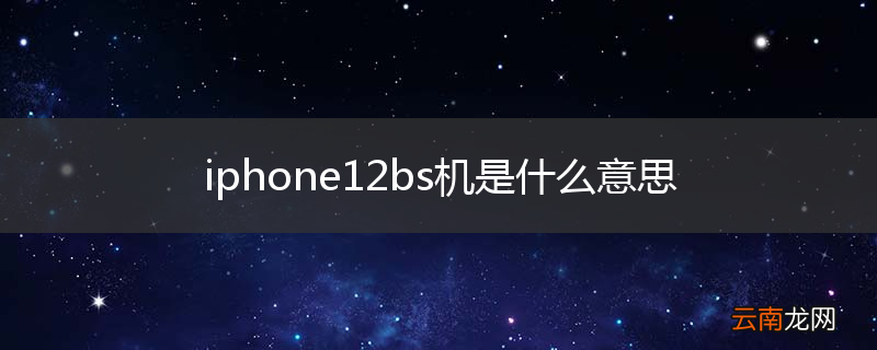 iphone12bs机是什么意思