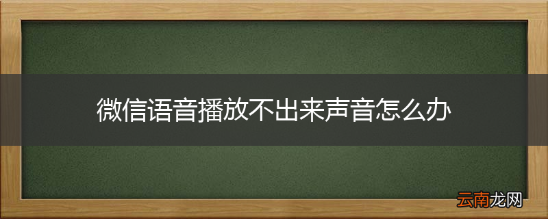 微信语音播放不出来声音怎么办