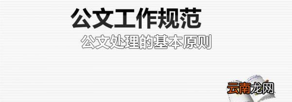 公文处理的基本原则