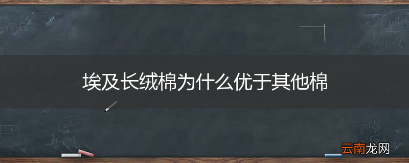 埃及长绒棉为什么优于其他棉