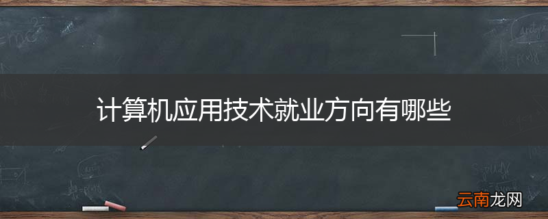 计算机应用技术就业方向有哪些