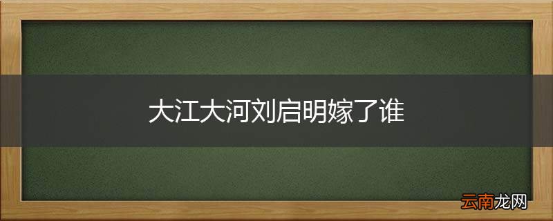大江大河刘启明嫁了谁