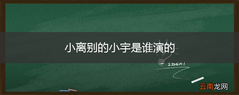 小离别的小宇是谁演的