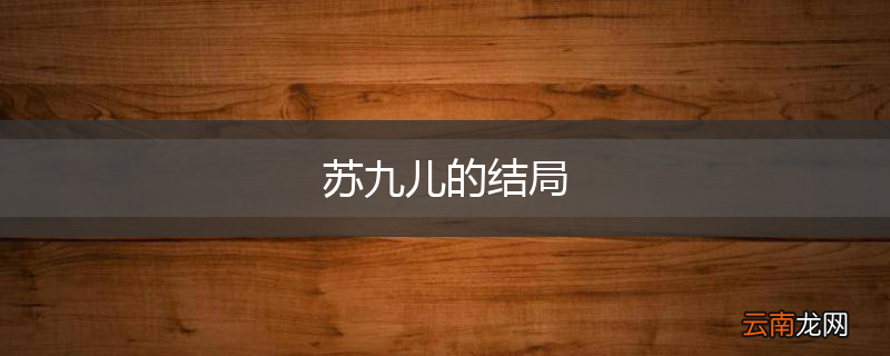 苏九儿的结局