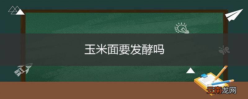 玉米面要发酵吗
