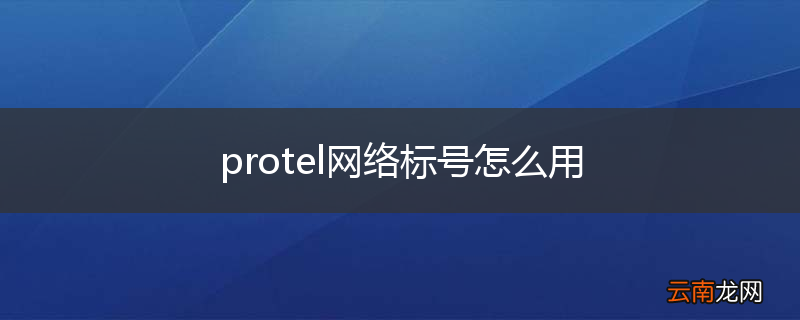 protel网络标号怎么用