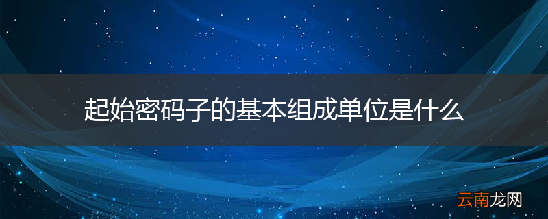 起始密码子的基本组成单位是什么