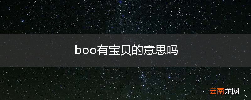 boo有宝贝的意思吗
