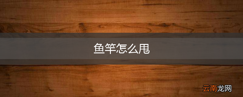 鱼竿怎么甩