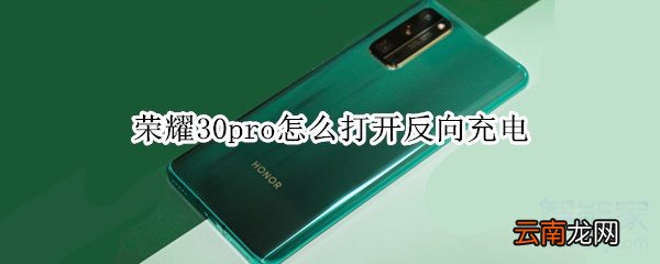 荣耀30pro怎么打开反向充电
