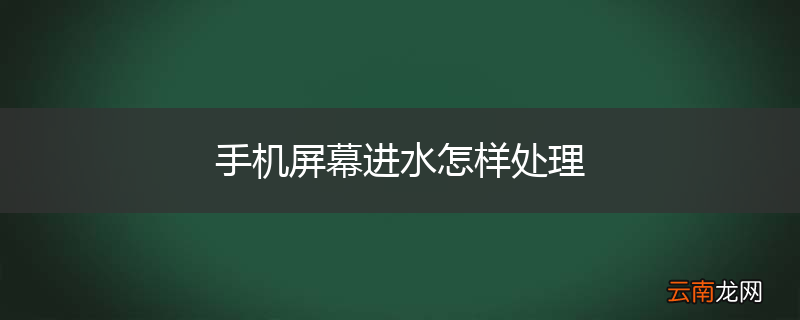 手机屏幕进水怎样处理