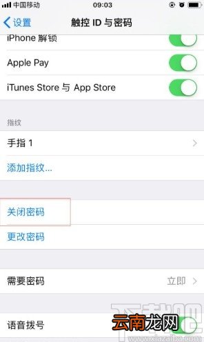 苹果手机关闭锁屏密码的方法