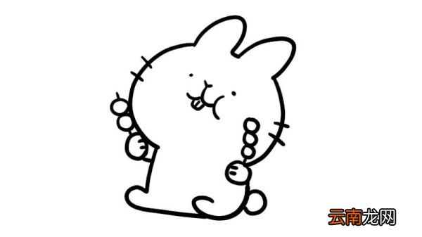 吃糖葫芦的小兔子简笔画