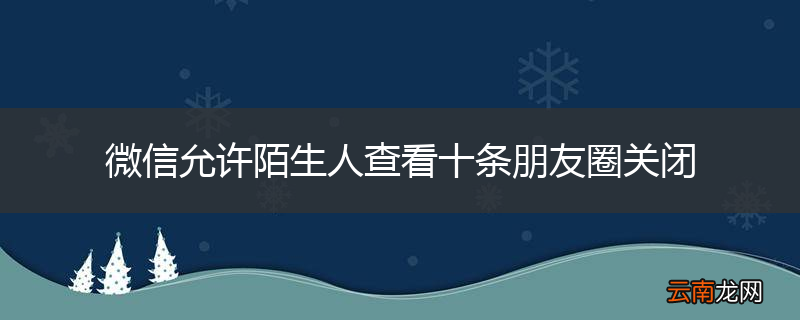 微信允许陌生人查看十条朋友圈关闭