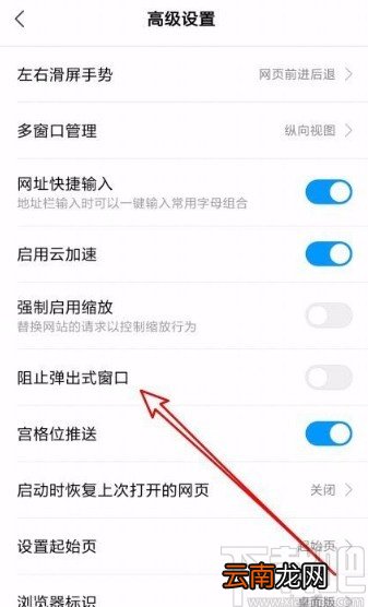 小米手机浏览器阻止打开弹出式窗口的方法