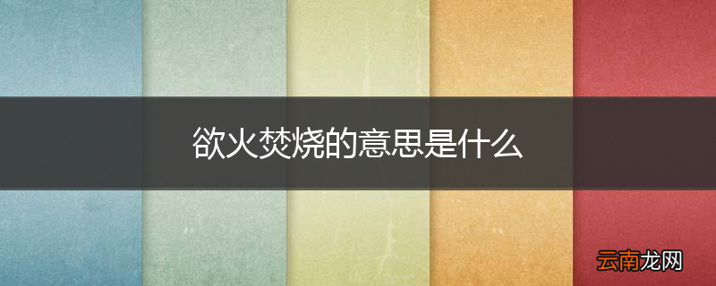欲火焚烧的意思是什么