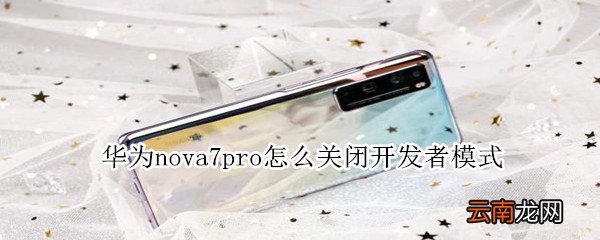 华为nova7pro怎么关闭开发者模式