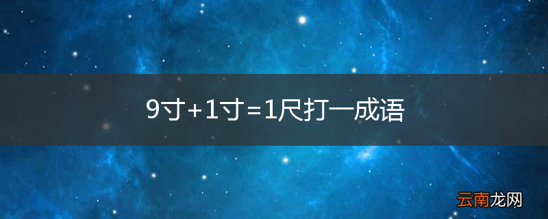 9寸+1寸=1尺打一成语