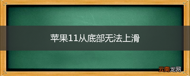 苹果11从底部无法上滑