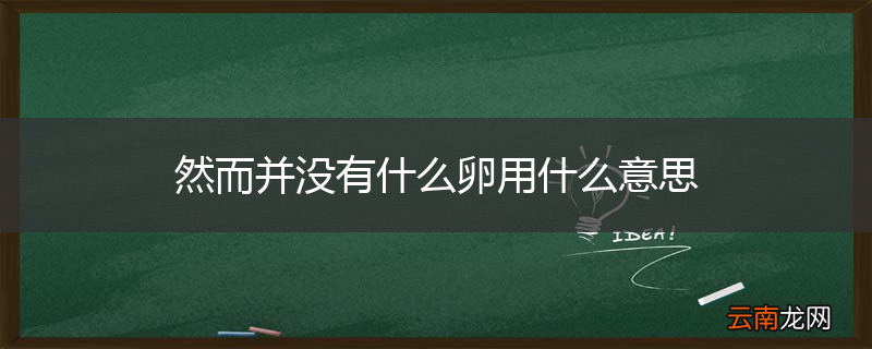 然而并没有什么卵用什么意思