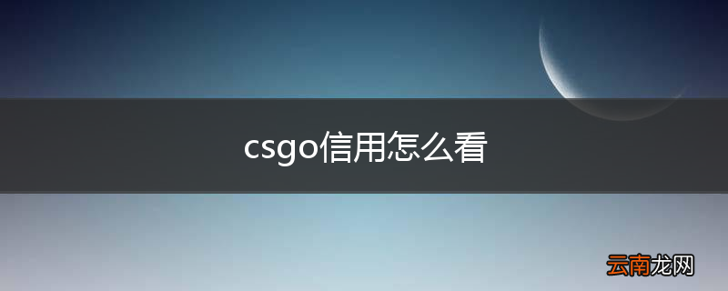 csgo信用怎么看