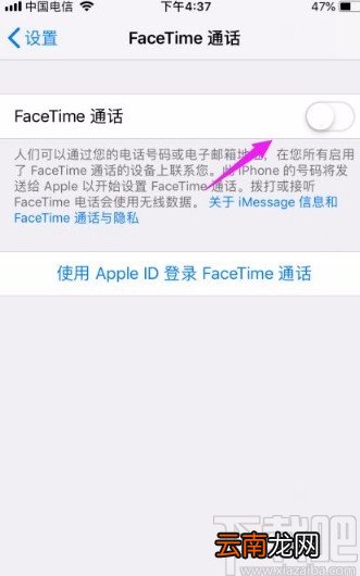 苹果手机开启FaceTime通话功能的方法
