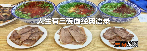 人生有三碗面经典语录