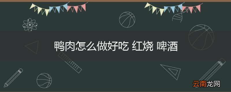 鸭肉怎么做好吃 红烧 啤酒