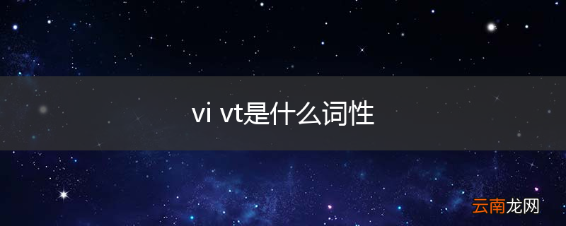vi vt是什么词性