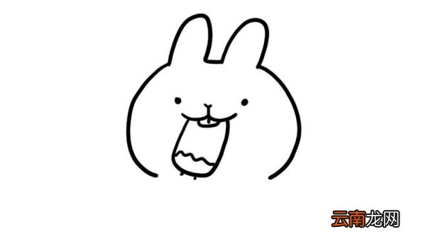 吃雪糕的兔子简笔画