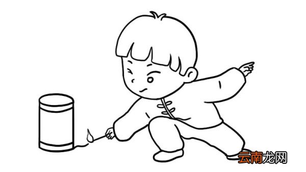 放鞭炮简笔画