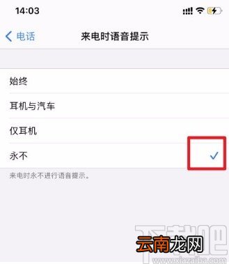 苹果手机关闭来电语音提示的方法