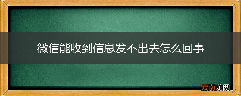 微信能收到信息发不出去怎么回事