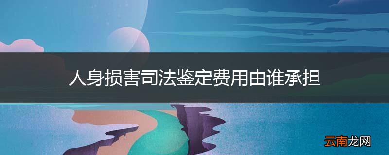 人身损害司法鉴定费用由谁承担