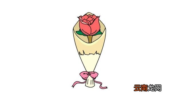 一束玫瑰花简笔画