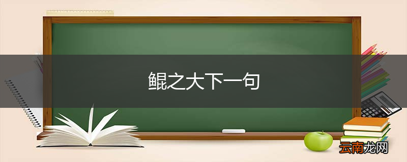 鲲之大下一句