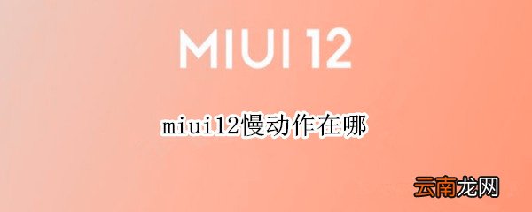 miui12慢动作在哪