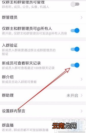钉钉app允许群聊新成员查看聊天记录的方法