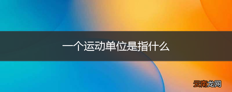 一个运动单位是指什么