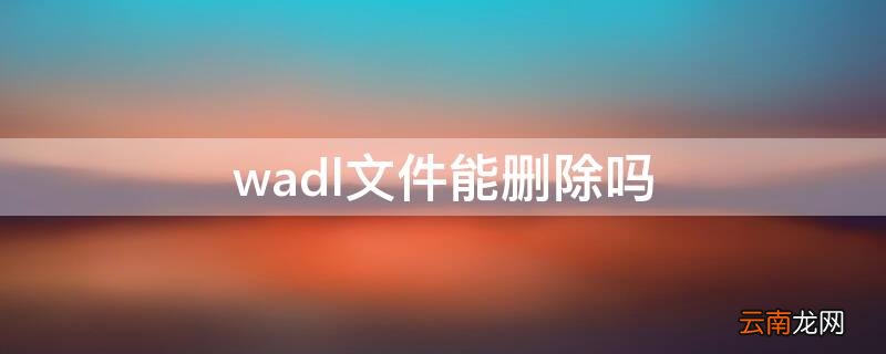 wadl文件是干什么的 wadl文件能删除吗