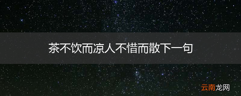 茶不饮而凉人不惜而散下一句