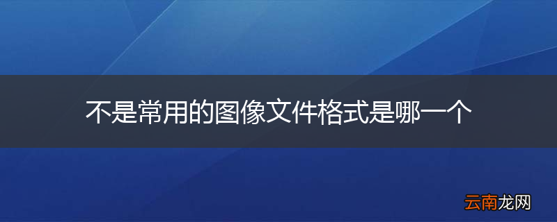 不是常用的图像文件格式是哪一个