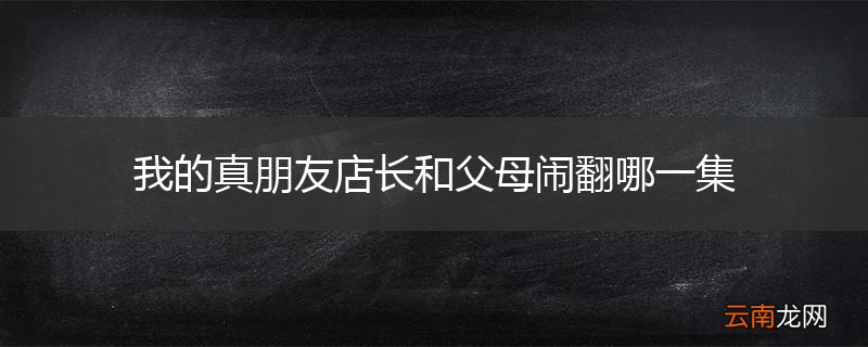 我的真朋友店长和父母闹翻哪一集