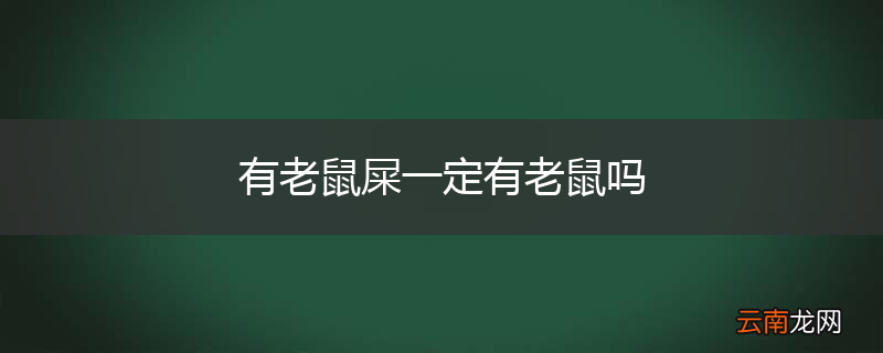 有老鼠屎一定有老鼠吗