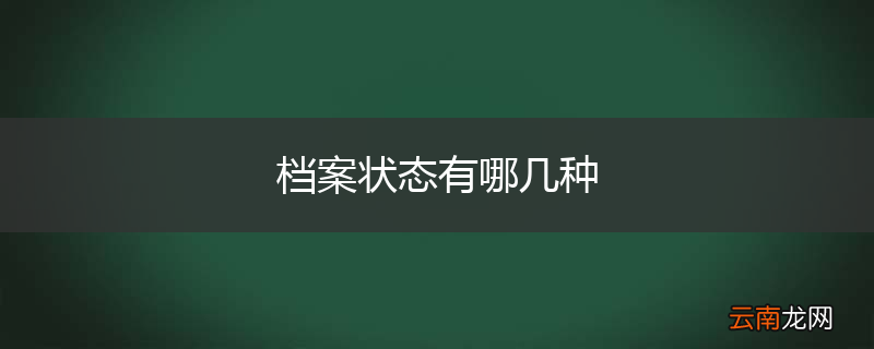 档案状态有哪几种