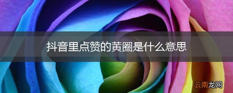 抖音里点赞的黄圈是什么意思