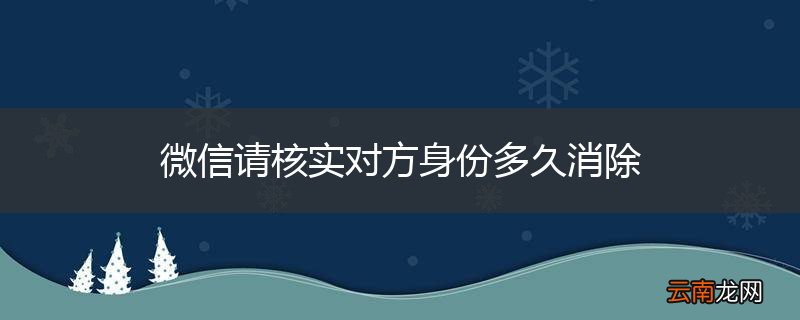 微信请核实对方身份多久消除