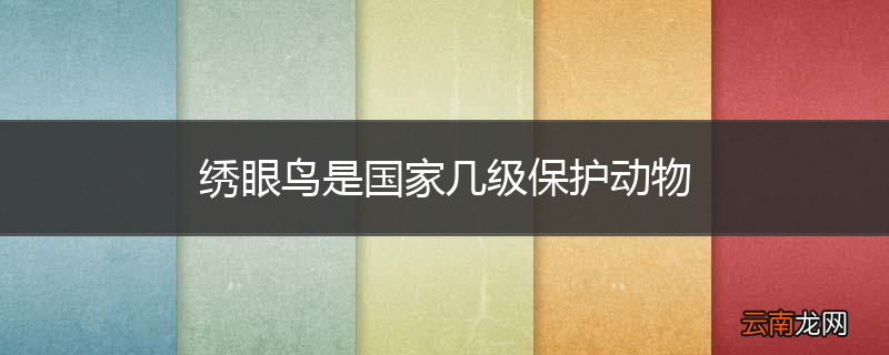 绣眼鸟是国家几级保护动物