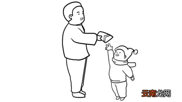 发压岁钱简笔画